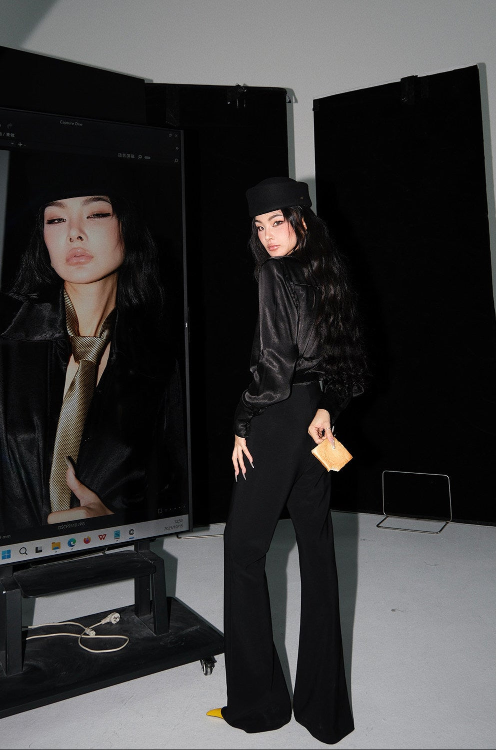 MEI SANGUAN High-Waisted Flared Trouser & Shirt Suit- ONDINE