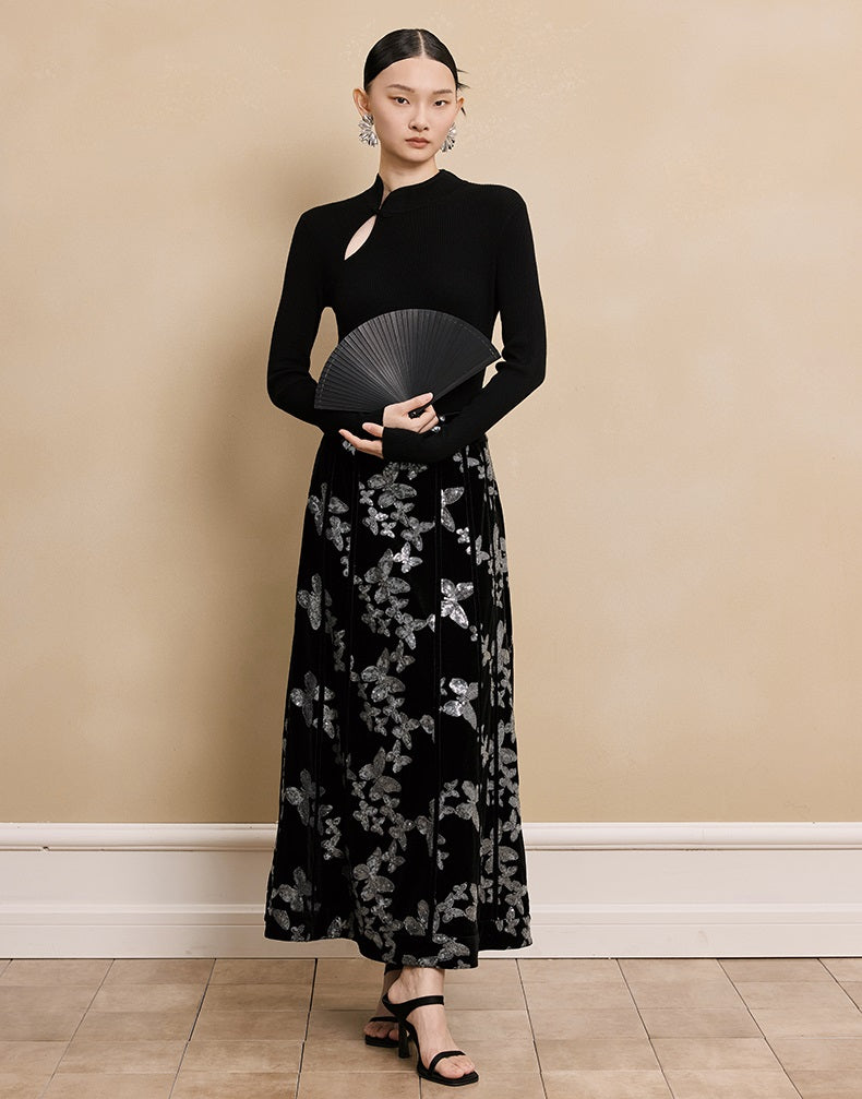 HECO Stand Collar red black white apricot Slim Bottom top Spring - treat.