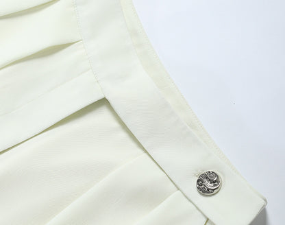 WANGXO | Skin-Friendly Fabric with High-End Metal Buckle Hand-Pinched Layered Urban Suit -NIXI