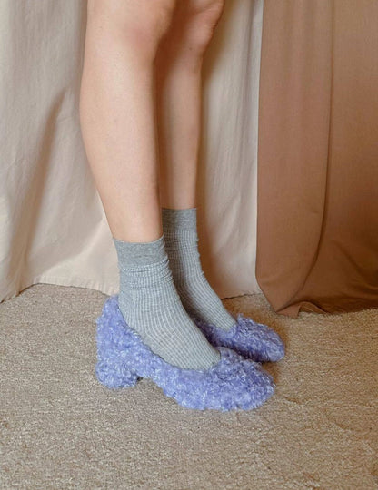 B-FEl lambswool shoes rolled mid heel-BUBA.