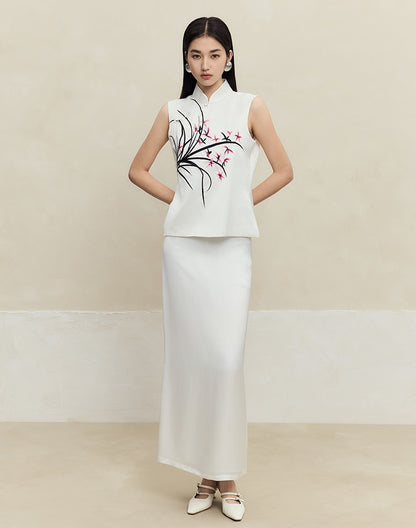 HECO High-waisted purple black white back slit skirt Hip Girl - spirit.