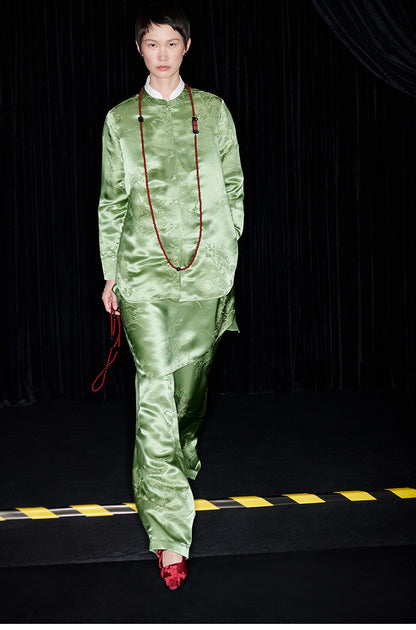 M essential Mackay luxury Jacquard stand-up collar shirt skirt pant set - eleven