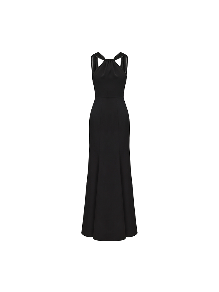 ATELIER MISS LU Shoulder Stitch Slit Mermaid Dress - CROSS.
