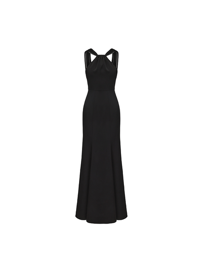 ATELIER MISS LU Shoulder Stitch Slit Mermaid Dress - CROSS.