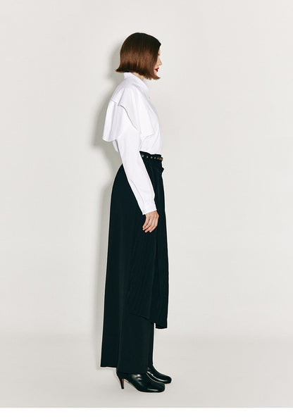 ATELIER MISS LU Arc Cut Playfully Stitched White Shirt - ATLAS