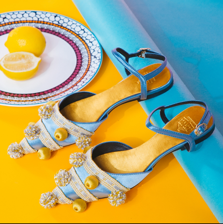B -FEI sandals women's woven silk flats for vacation-VEER.