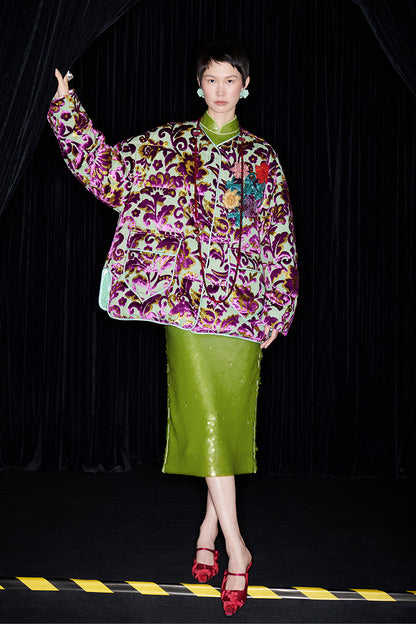 M essential Mackay designer Barcelona colourful iron-embroidered jacket dress set- four.