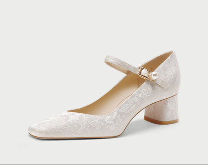 pjjuu white maryjane new Chinese style women's shoes - SHAW