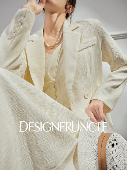 DGU |Off-white suit luxury niche French vintage top skirt  - GRANT.