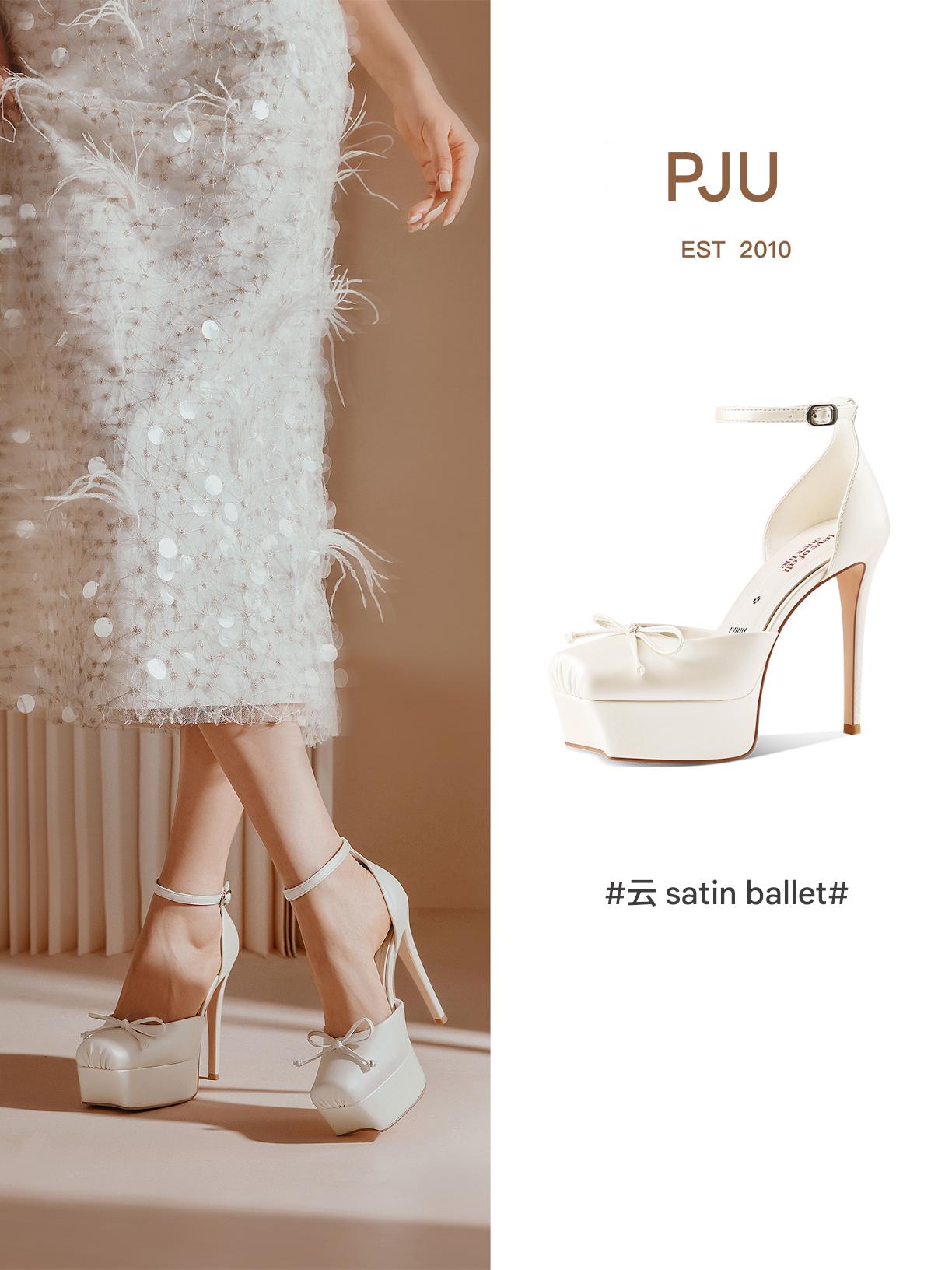 PJJUU ballet style platform toe hollow sandals heels -CHILL.