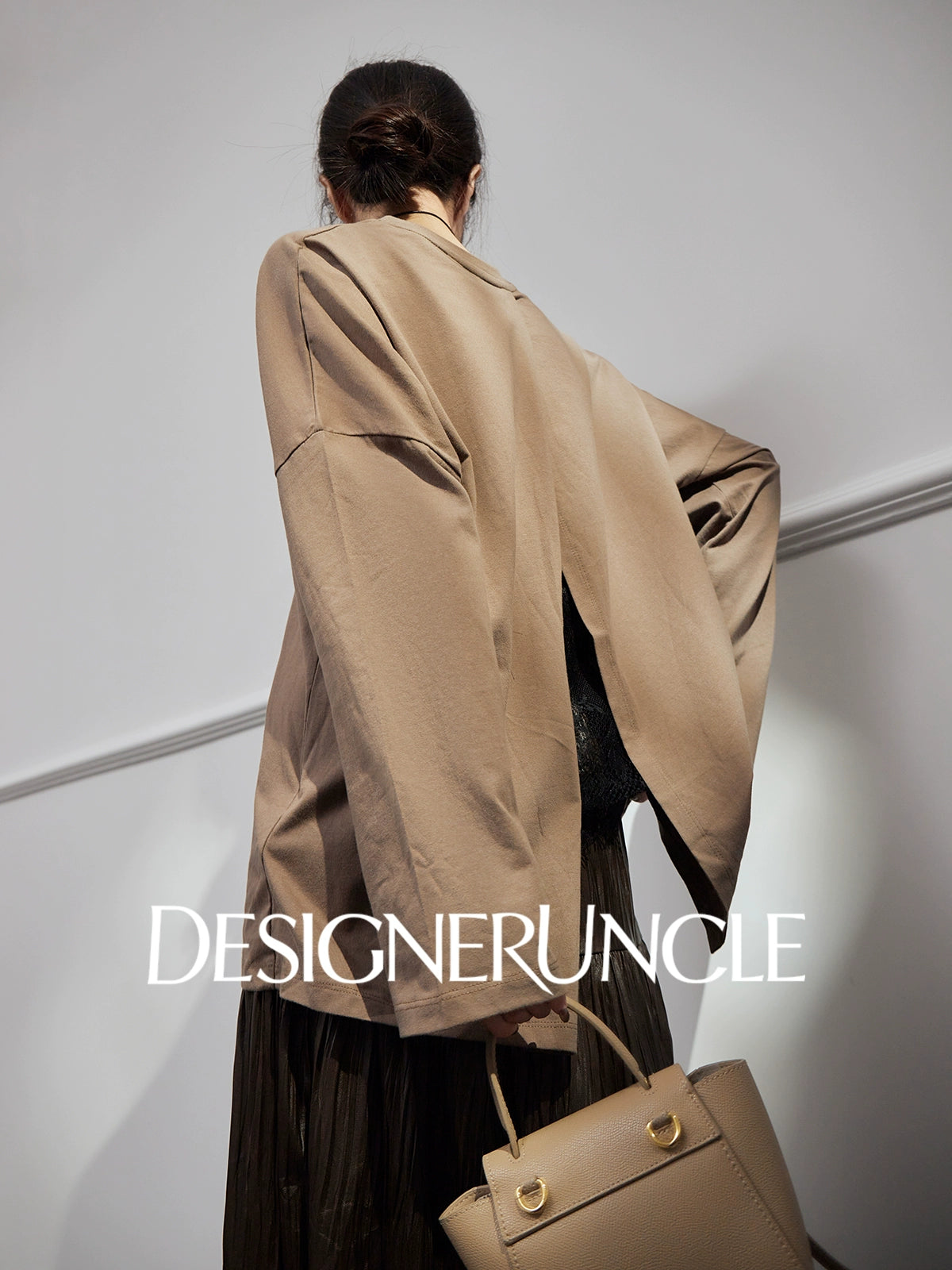 DGU |Hazelnut New Loose Crew Neck Niche Design Basic Versatile Simple Top - GREAT.