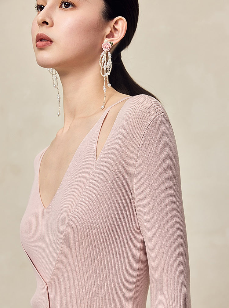 HECO Two Layered Knitted Long Sleeve Tops for Women - LIFE.