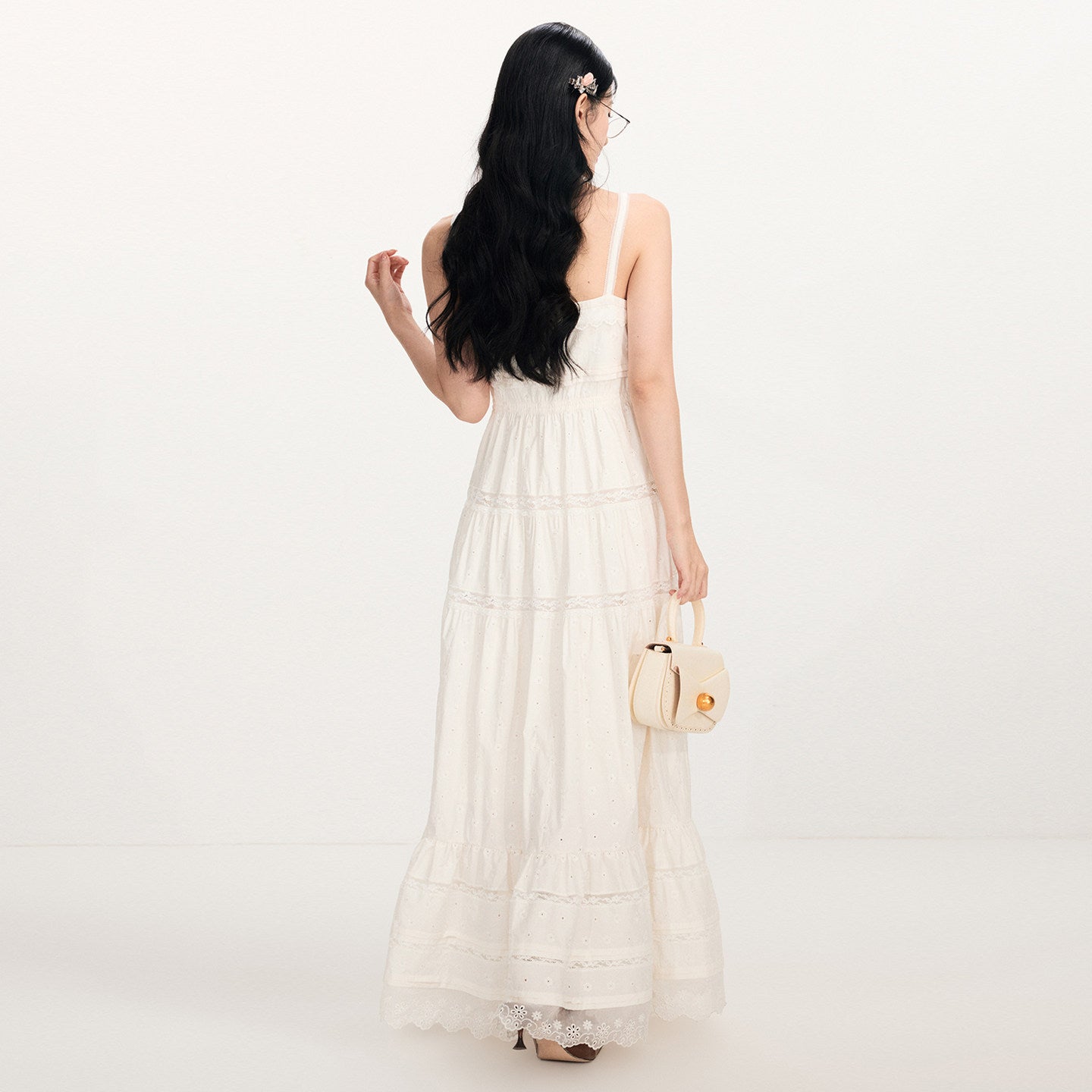 FAME Madeira Embroidered Camisole Maxi Sleeveless Dress - BRYNN.