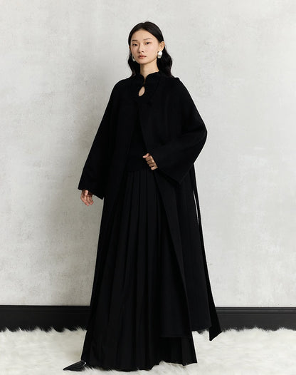 HECO Cheongsam Collar Hollow Buckle red black apricot Knitwear Slim Bottom - whom.