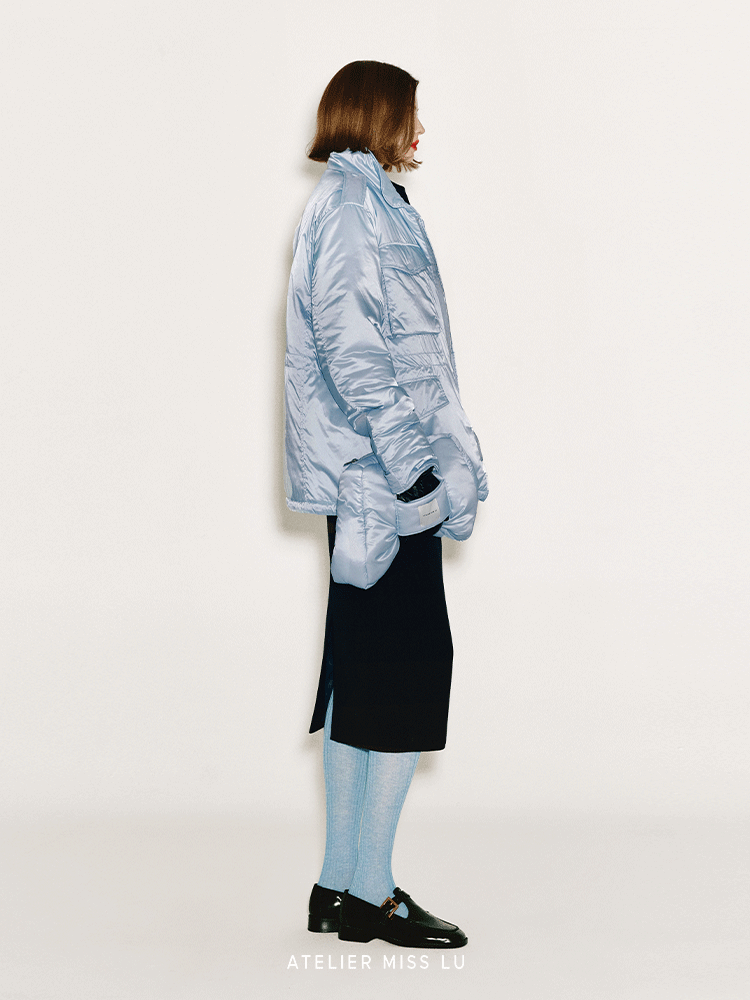 AtelierMissLu Fall/Winter 2024 Glacier Blue Trapezoidal Wristbag - CIDER