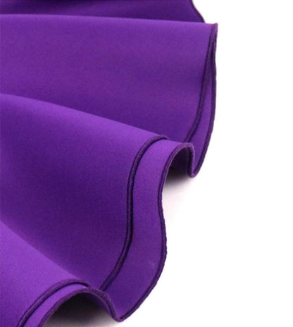 DOLLY Elegant Retro Style Deep Purple Ruffled Off Shoulder Midi Dress-PINKY