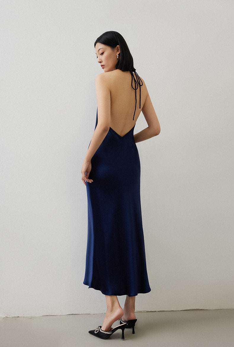GOUDIN elegant low back slip dress -ZOFIA.
