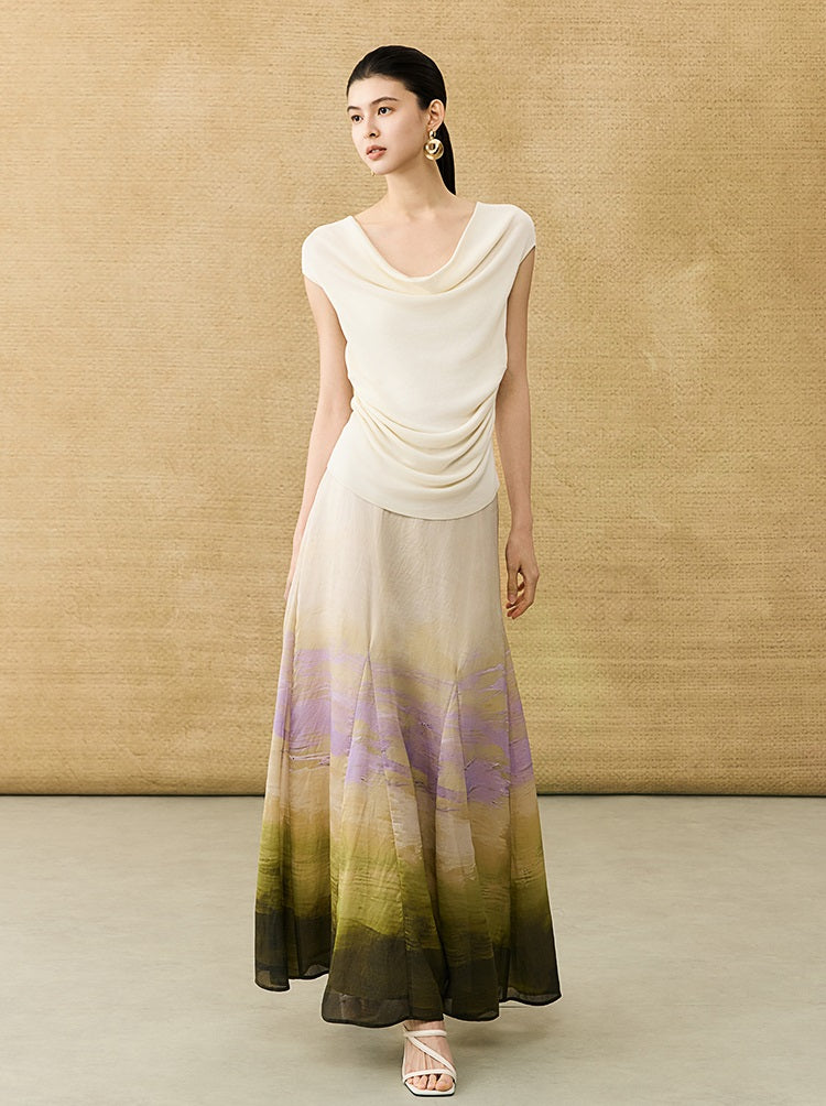 HECO Chinese Atmosphere Summer Drape Elegant Straight Skirt - MUSC.