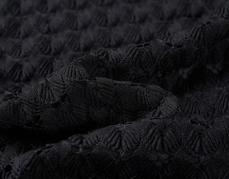 COMME MOI  women's black hollow sundress A-line skirt - RUBY.