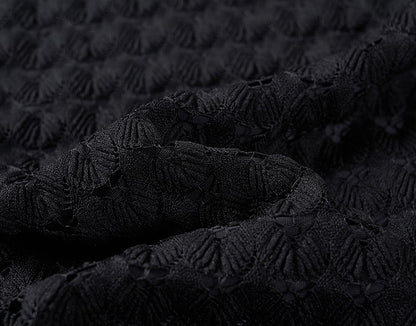 COMME MOI  women's black hollow sundress A-line skirt - RUBY.