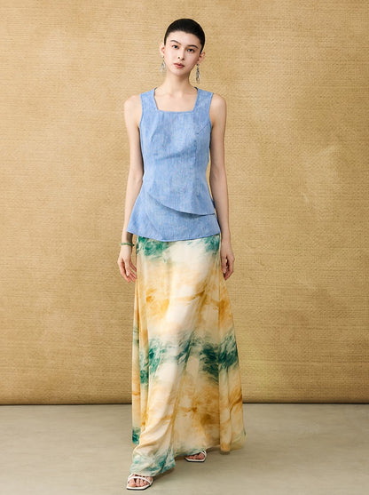 HECO Chinese women's summer blended glitter diamond I-shirt - SHADOW.