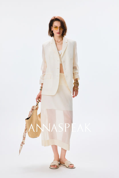 ANNASPEAK  mulberry silk cool silk haute couture upright suit vest set-ANCHOR.