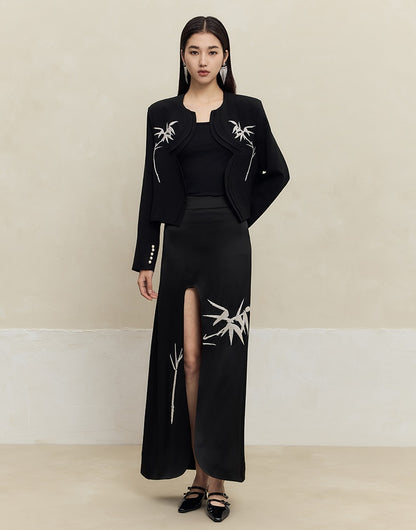 HECO spring embroidery acetate hemp short jacket women - gift.