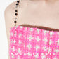 Pink Tweed Delicate Sequins Flat Beaded dress - Cueiw