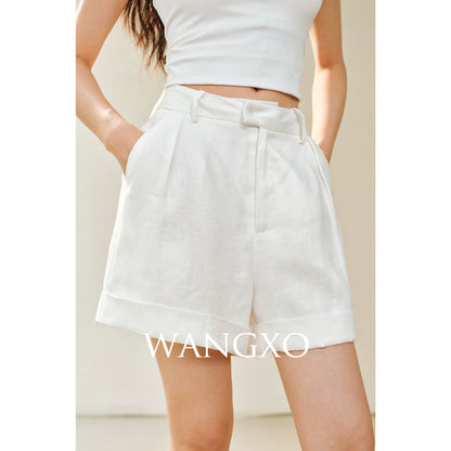 WANGXO | Pure Natural Linen Old Money Style Versatile Shorts -LUMA