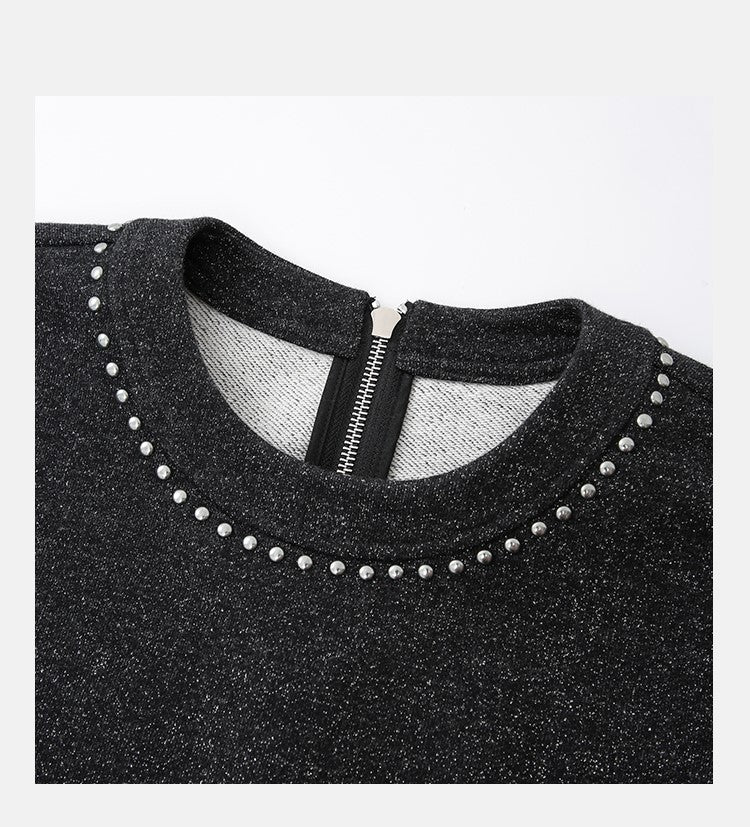 LEDI W Big pocket sweatshirt loose crew neck DRESS - Buol