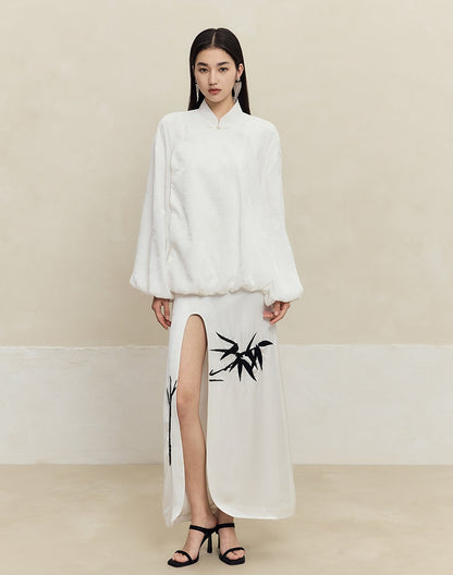 HECO Jacquard Stand-Collar Shirt Top Women - hand.