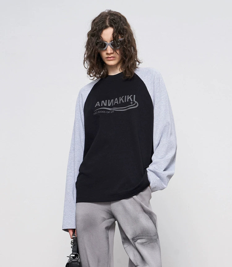 ANNAKIKI women's niche vintage raglan long-sleeved top-DAISUKE