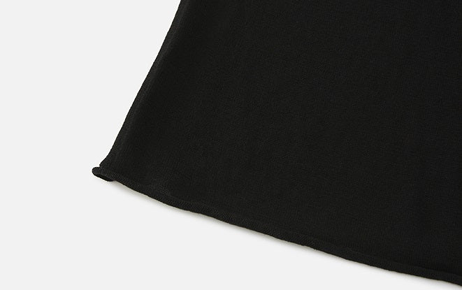 ZHUCHONGYUN black mulberry silk and linen blend drape knitted skirt-AIR.