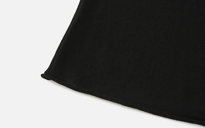 ZHUCHONGYUN black mulberry silk and linen blend drape knitted skirt-AIR.