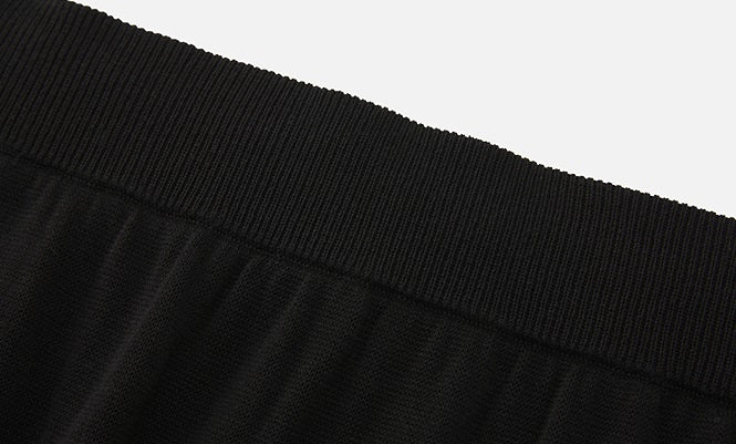 ZHUCHONGYUN black mulberry silk and linen blend drape knitted skirt-AIR.