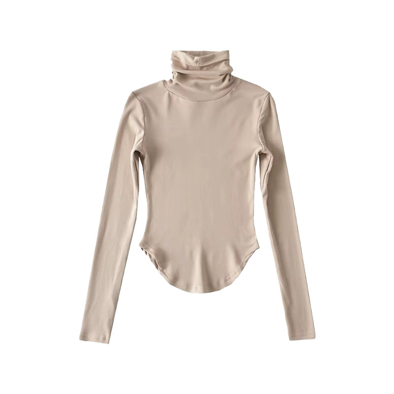 Le Palais Vintage basic high-neck slim-fitting T-shirt and knitted shorts-BATOU