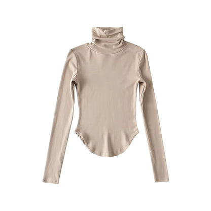 Le Palais Vintage basic high-neck slim-fitting T-shirt and knitted shorts-BATOU