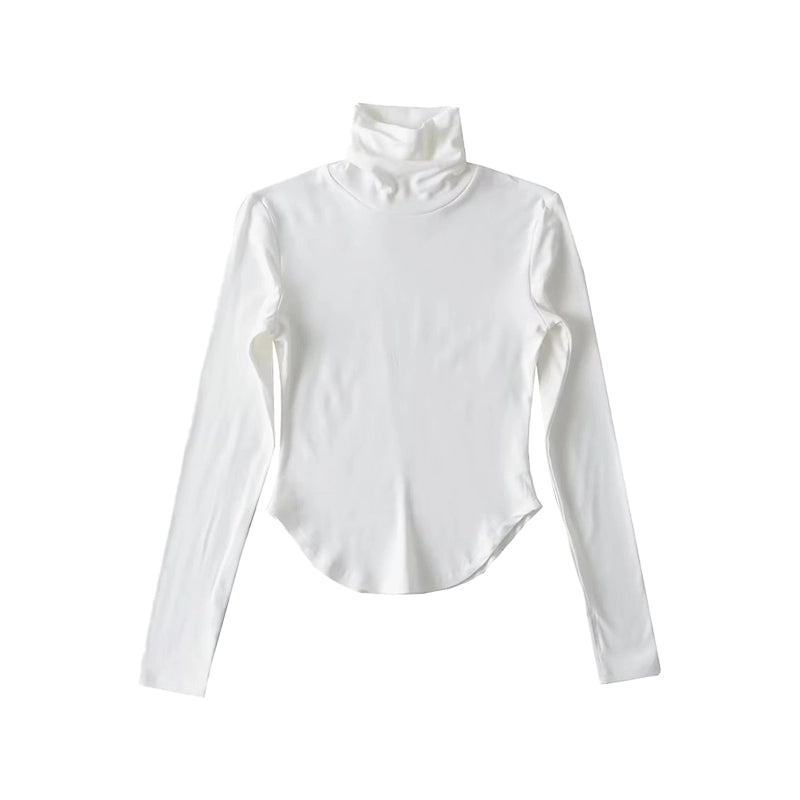 Le Palais Vintage basic high-neck slim-fitting T-shirt and knitted shorts-BATOU