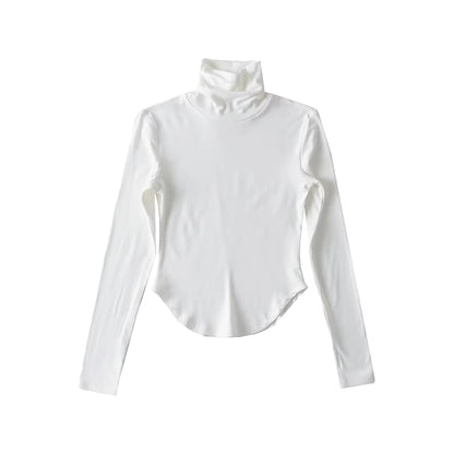 Le Palais Vintage basic high-neck slim-fitting T-shirt and knitted shorts-BATOU