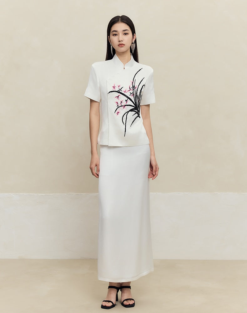 HECO Draped Acetate Short Sleeve T-Shirt Top Women - ministry.