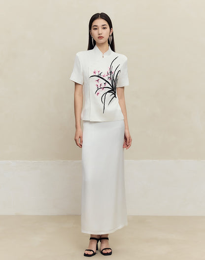 HECO Draped Acetate Short Sleeve T-Shirt Top Women - ministry.