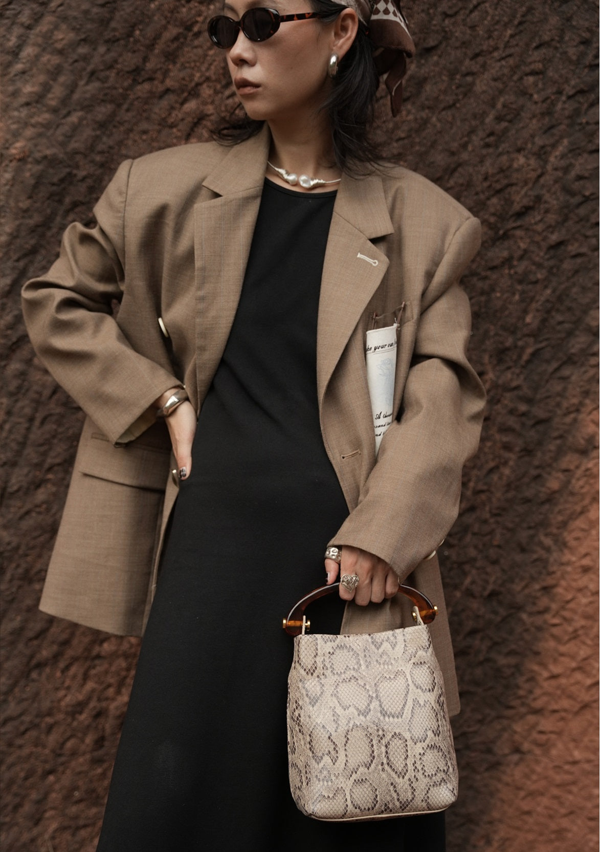 IUBALLET new old money style snake print leather handbag - PARAK.