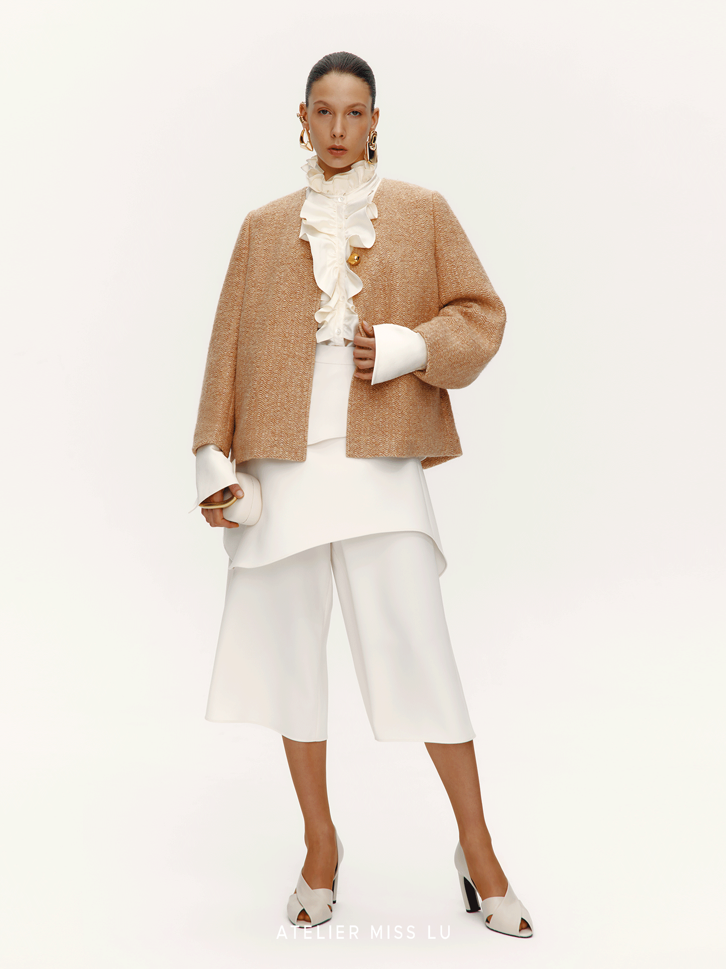 ATELIER MISS LU sleeve sheep wool-blend knitted jacket - SHUDDER