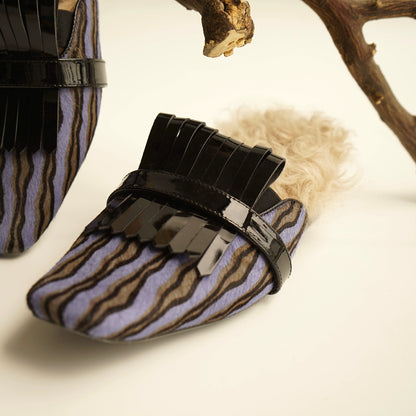 B-FEI square toe wind wool mules women's shoes-SHIKA.