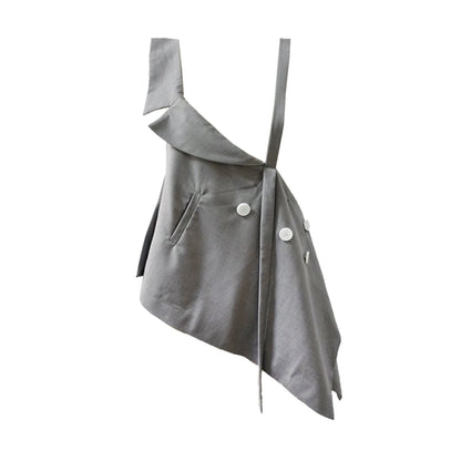TINY IN shawl women's midi length slim fit niche designer white grey scarf -LUCY