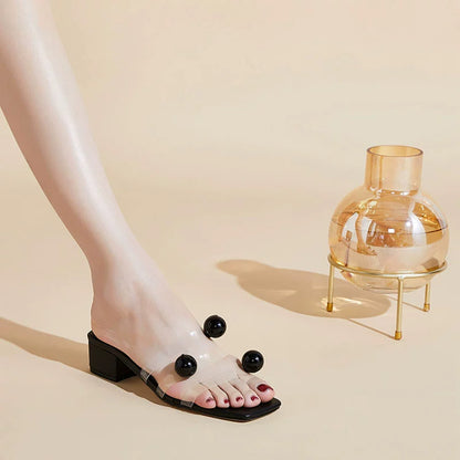 B-FEI Rubber-soled Women's Transparent Strap Sandals-KILLUA.