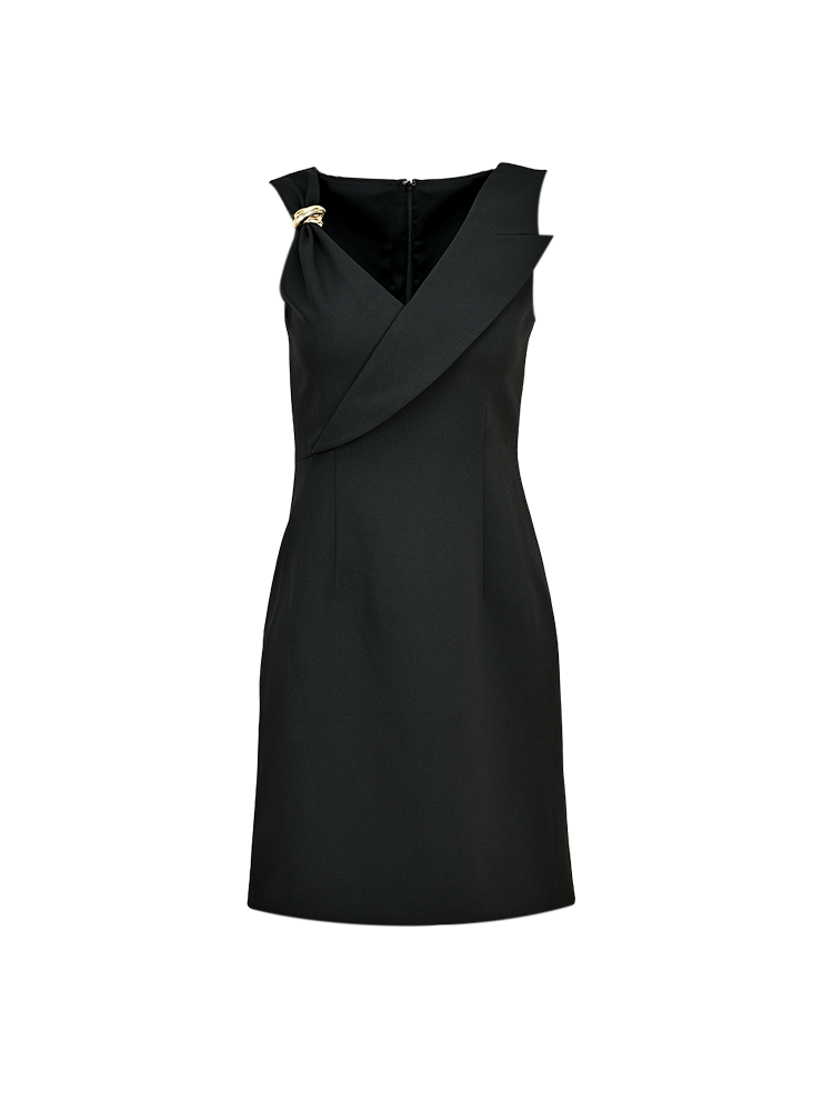 YES BY YESIR Deconstructed sleeveless V-neck midi dress - ELOHIM.