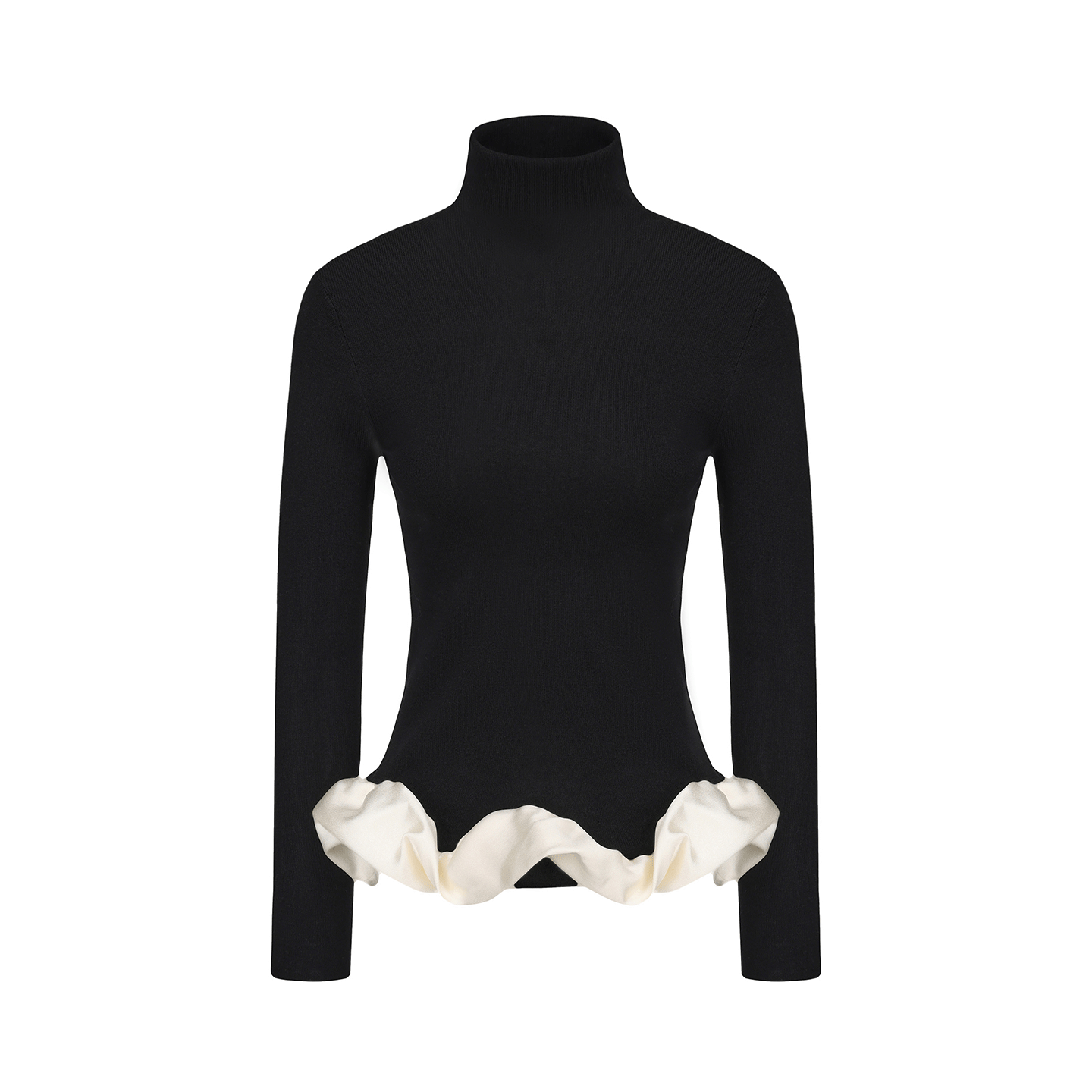 ATELIER MISS LU  Hem clouds surround turtleneck knit top - OLIVIA.