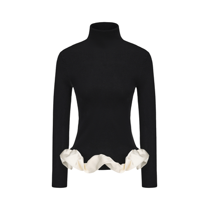 ATELIER MISS LU  Hem clouds surround turtleneck knit top - OLIVIA.