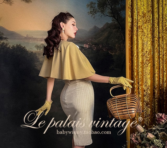 Le Palais multi-wear Fahburn style cape coat + slim skirt set- DANG